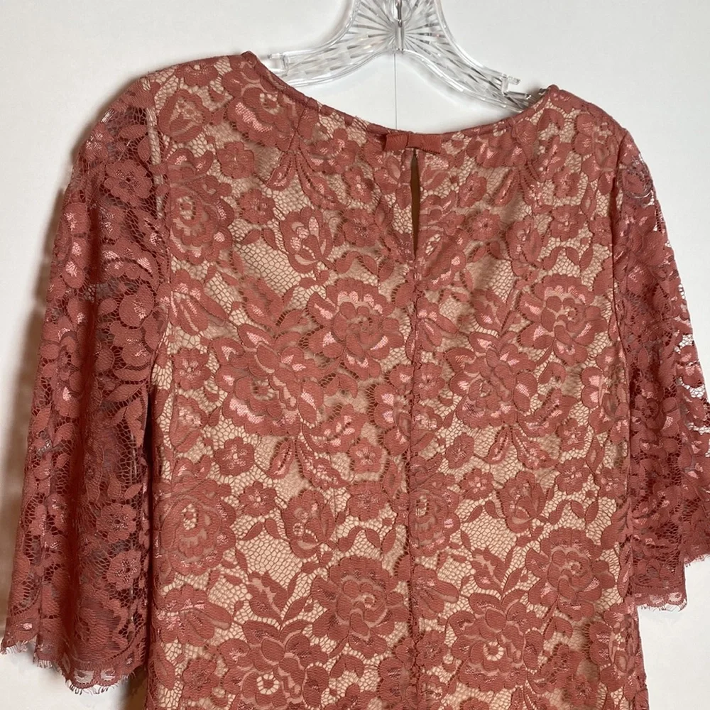 Anthropologie BHLDN Hitherto Pink Lace Overlay Dress Size 2 - Picture 8 of 13